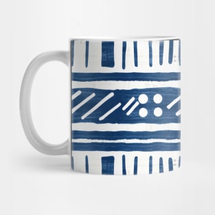 Boho Coastal Indigo Blue and White Pattern Mug